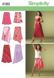 4189 SIMPLICITY SHAPED BIAS LO RISE SKIRTS LENGTHS PATTERN 6-22